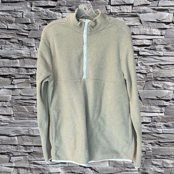 NWT Goodfellow & Co Fleece 1/4 Zip Pullover Tan-Brown Size Med - Picture 8 of 10